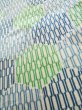 Photo9: K0818A Used Japanese   Yellowish Green KOMON dyed / Synthetic. Tortoise-shell pattern― Hexagonal pattern,   (Grade D) (9)