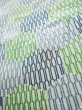 Photo10: K0818A Used Japanese   Yellowish Green KOMON dyed / Synthetic. Tortoise-shell pattern― Hexagonal pattern,   (Grade D) (10)