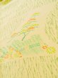 Photo8: K0818B Used Japanese Light  Yellow KOMON dyed / Synthetic. Flower,   (Grade C) (8)