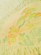 Photo10: K0818B Used Japanese Light  Yellow KOMON dyed / Synthetic. Flower,   (Grade C) (10)