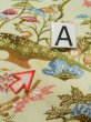 Photo14: K0818J Used Japanese Pale Light Yellowish Green KOMON dyed / Silk. Tall grass,   (Grade B) (14)