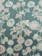 Photo7: K0818L Used Japanese Pale Light Green KOMON dyed / Silk. Flower,   (Grade B) (7)