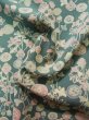 Photo12: K0818L Used Japanese Pale Light Green KOMON dyed / Silk. Flower,   (Grade B) (12)
