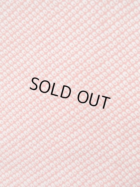 Photo5: K0818O Used Japanese Pale  Vermilion KOMON dyed / Silk. Dapple pattern   (Grade B) (5)