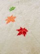 Photo9: K0818Q Used Japanese   Cream KOMON dyed / Silk. MOMIJI maple leaf,   (Grade C) (9)