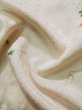 Photo12: K0818Q Used Japanese   Cream KOMON dyed / Silk. MOMIJI maple leaf,   (Grade C) (12)