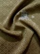 Photo11: K0818S Used Japanese Pale Light Brown KOMON dyed / Silk. Court carriage,   (Grade C) (11)