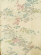 Photo4: K0818T Used Japanese   Cream KOMON dyed / Silk. Chrysanthemum,   (Grade C) (4)