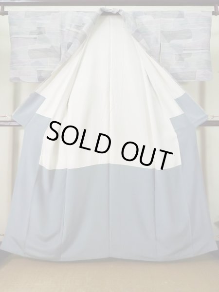 Photo2: K0818V Used Japanese Pale Heather Purple KOMON dyed / Silk. Abstract pattern,   (Grade C) (2)