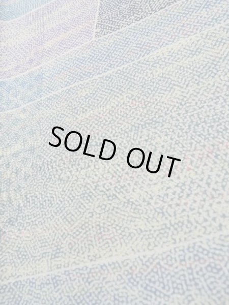 Photo10: K0818V Used Japanese Pale Heather Purple KOMON dyed / Silk. Abstract pattern,   (Grade C) (10)