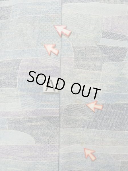 Photo14: K0818V Used Japanese Pale Heather Purple KOMON dyed / Silk. Abstract pattern,   (Grade C) (14)