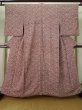Photo1: K0819D Used Japanese   Purple KOMON dyed / Silk. Flower,   (Grade B) (1)