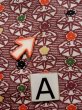 Photo12: K0819D Used Japanese   Purple KOMON dyed / Silk. Flower,   (Grade B) (12)