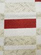 Photo7: K0820B Used Japanese Heather  Cream KOMON dyed / Synthetic. Wave, Base woven: Checkered pattern  (Grade B) (7)