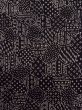 Photo6: K0820K Used Japanese   Black EDO KOMON pattern dyed / Silk. Broken ice pattern,   (Grade C) (6)