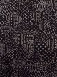 Photo7: K0820K Used Japanese   Black EDO KOMON pattern dyed / Silk. Broken ice pattern,   (Grade C) (7)