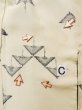 Photo16: K0820W Used Japanese   Off White KOMON dyed / Silk. Bird   (Grade C) (16)