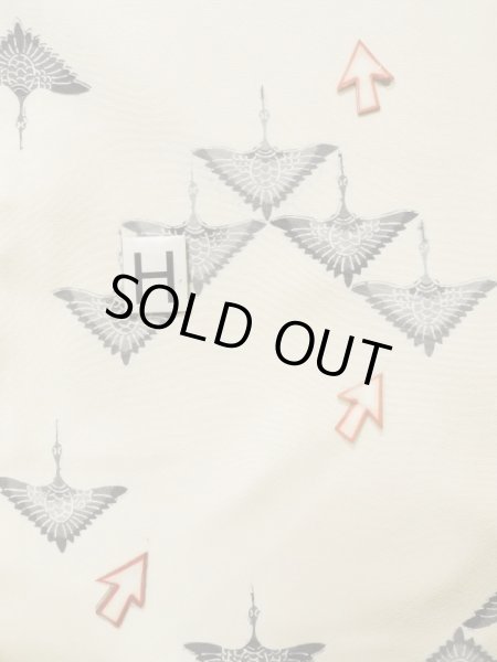 Photo21: K0820W Used Japanese   Off White KOMON dyed / Silk. Bird   (Grade C) (21)