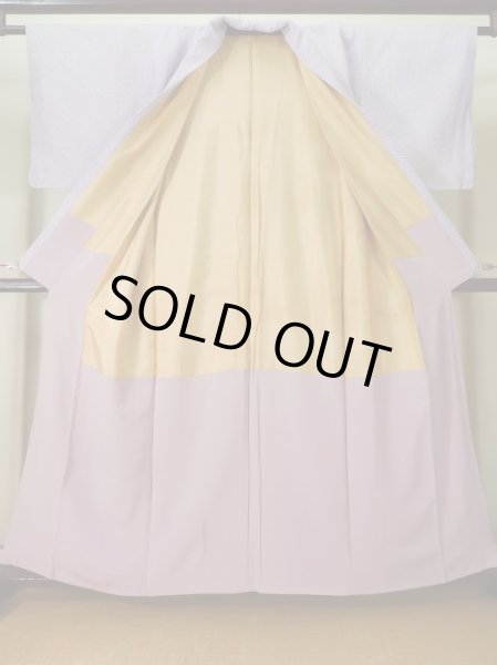 Photo2: K0821D Used Japanese   Wisteria KOMON dyed / Silk. Dapple pattern   (Grade C) (2)