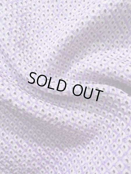 Photo9: K0821D Used Japanese   Wisteria KOMON dyed / Silk. Dapple pattern   (Grade C) (9)