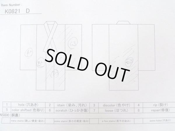 Photo11: K0821D Used Japanese   Wisteria KOMON dyed / Silk. Dapple pattern   (Grade C) (11)