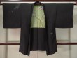 Photo1: Mint K1008G Used Japanese   Black HAORI short jacket / Silk. Ivy,   (Grade A) (1)