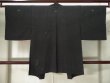 Photo2: Mint K1008G Used Japanese   Black HAORI short jacket / Silk. Ivy,   (Grade A) (2)