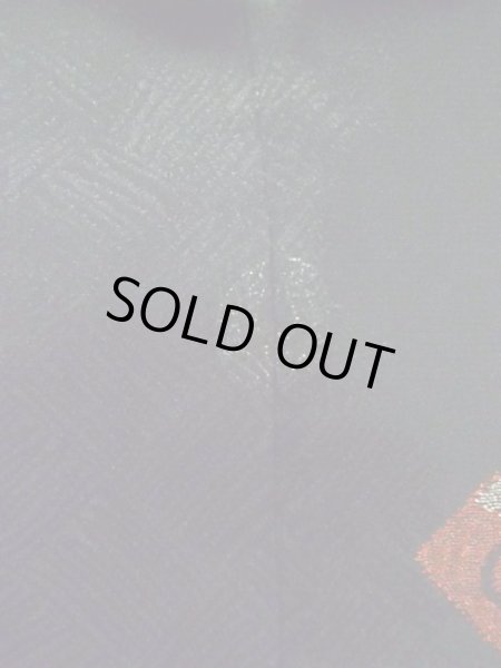 Photo3: K1008J Used Japanese   Black HAORI short jacket / Silk. Arabesque vine,   (Grade B) (3)