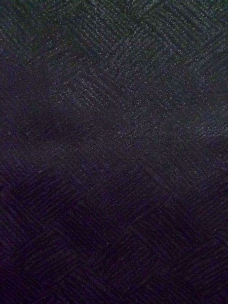 Photo8: K1008J Used Japanese   Black HAORI short jacket / Silk. Arabesque vine,   (Grade B) (8)