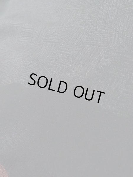 Photo10: K1008J Used Japanese   Black HAORI short jacket / Silk. Arabesque vine,   (Grade B) (10)