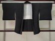 Photo1: K1008L Used Japanese   Black HAORI short jacket / Silk. Mountain,   (Grade B) (1)