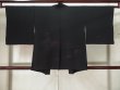 Photo2: K1008L Used Japanese   Black HAORI short jacket / Silk. Mountain,   (Grade B) (2)
