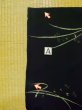 Photo15: K1008N Used Japanese   Black HAORI short jacket / Silk. Flower,   (Grade B) (15)