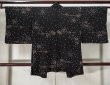 Photo2: K1008R Used Japanese   Black HAORI short jacket / Silk. Dapple pattern   (Grade B) (2)