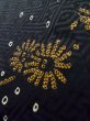 Photo9: K1008R Used Japanese   Black HAORI short jacket / Silk. Dapple pattern   (Grade B) (9)
