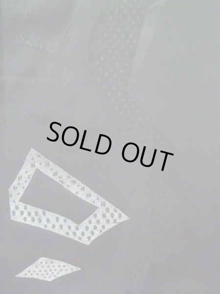 Photo5: Mint K1008S Used Japanese   Black HAORI short jacket / Silk. Abstract pattern   (Grade A) (5)