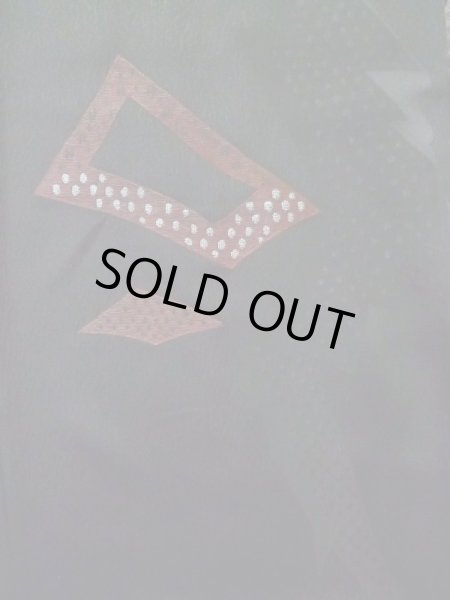 Photo6: Mint K1008S Used Japanese   Black HAORI short jacket / Silk. Abstract pattern   (Grade A) (6)