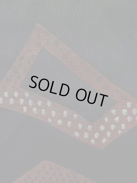 Photo7: Mint K1008S Used Japanese   Black HAORI short jacket / Silk. Abstract pattern   (Grade A) (7)