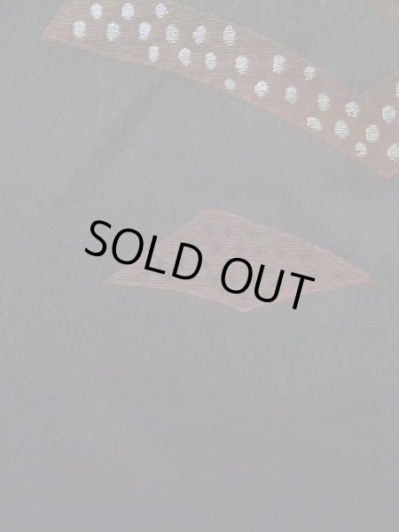 Photo8: Mint K1008S Used Japanese   Black HAORI short jacket / Silk. Abstract pattern   (Grade A) (8)