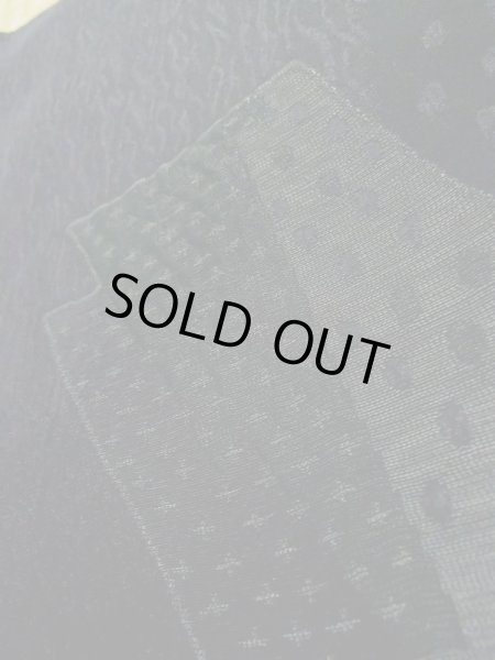 Photo10: Mint K1008S Used Japanese   Black HAORI short jacket / Silk. Abstract pattern   (Grade A) (10)