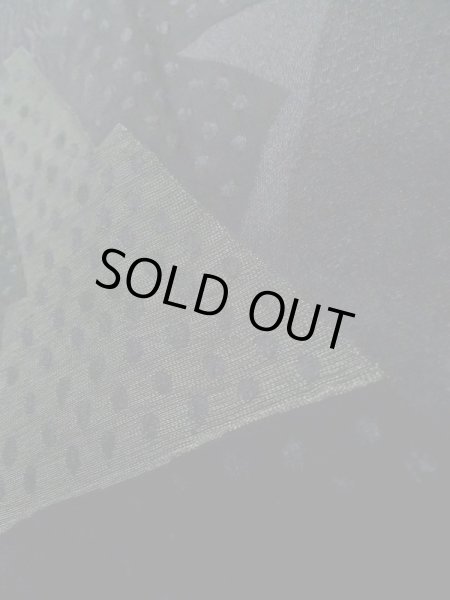 Photo11: Mint K1008S Used Japanese   Black HAORI short jacket / Silk. Abstract pattern   (Grade A) (11)