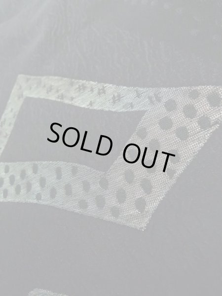 Photo12: Mint K1008S Used Japanese   Black HAORI short jacket / Silk. Abstract pattern   (Grade A) (12)