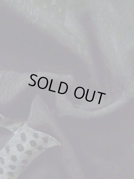 Photo13: Mint K1008S Used Japanese   Black HAORI short jacket / Silk. Abstract pattern   (Grade A) (13)