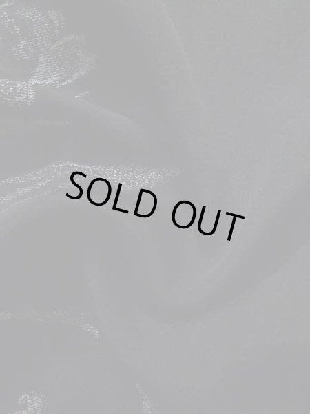 Photo12: K1008U Used Japanese   Black HAORI short jacket / Silk. Flower,   (Grade B) (12)