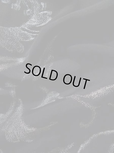 Photo13: K1008U Used Japanese   Black HAORI short jacket / Silk. Flower,   (Grade B) (13)