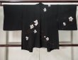 Photo2: Mint K1008X Used Japanese   Black HAORI short jacket / Silk. KUMIHIMO rope with tassels,   (Grade A) (2)