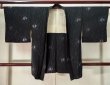 Photo1: K1008Z Used Japanese   Black HAORI short jacket / Silk. Abstract pattern   (Grade B) (1)