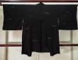 Photo2: K1009C Used Japanese   Black HAORI short jacket / Silk. Colud   (Grade C) (2)