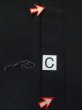 Photo16: K1009C Used Japanese   Black HAORI short jacket / Silk. Colud   (Grade C) (16)