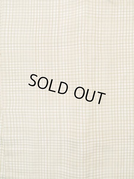 Photo3: K1014L Used Japanese   Cream HAORI short jacket / Silk. Plaid Checks   (Grade C) (3)